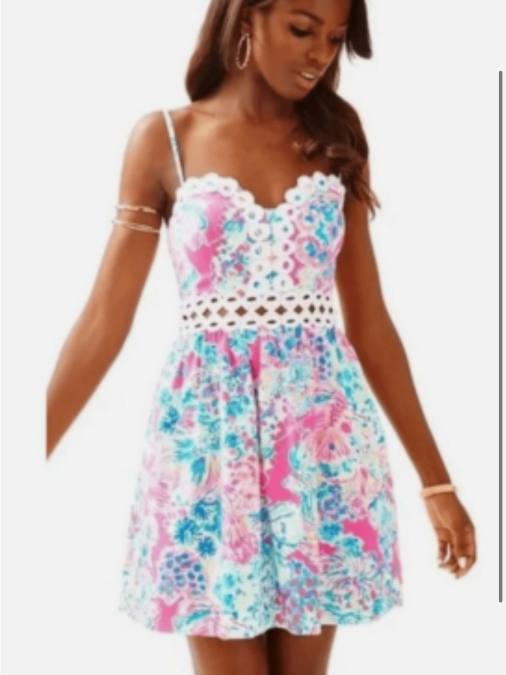 Lilly Pulitzer Rika Fit & Flare Mini Dress Beach Tiki Pink Gypsea Sz 10 RARE 🦄🦄🦄